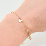 Pulso Aro Seguido Corazones Burbujas  18.5gr / 16cm-18.5cm / 1.5mm Oro Amarillo +4 18K*