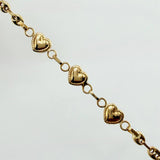 Pulso GC Corazones Bordeados 2.2gr / 17.5cm / 3mm Oro Amarillo 18K