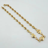 Pulso GC Corazones Bordeados 2.2gr / 17.5cm / 3mm Oro Amarillo 18K