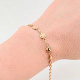 Pulso GC Corazones Bordeados 2.2gr / 17.5cm / 3mm Oro Amarillo 18K