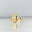 Anillo Virgen de Guadalupe Flor 2.45gr / T6 1/4 / Ovalo Circones Blancos Dos Oros Amarillo Blanco