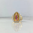 Anillo Virgen de Guadalupe Silueta 7.3gr / T7 / Circones Blancos Verdes Fucsias Dos Oros Amarillo Blanco