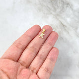 Dije Letra K 0.35gr / 1.4cm / Circones Blancos Oro Amarillo