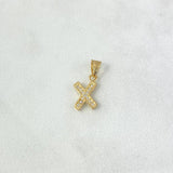 Dije Letra X Silueta 0.55gr / 1.6cm / Circones Blancos Oro Amarillo 18K ©