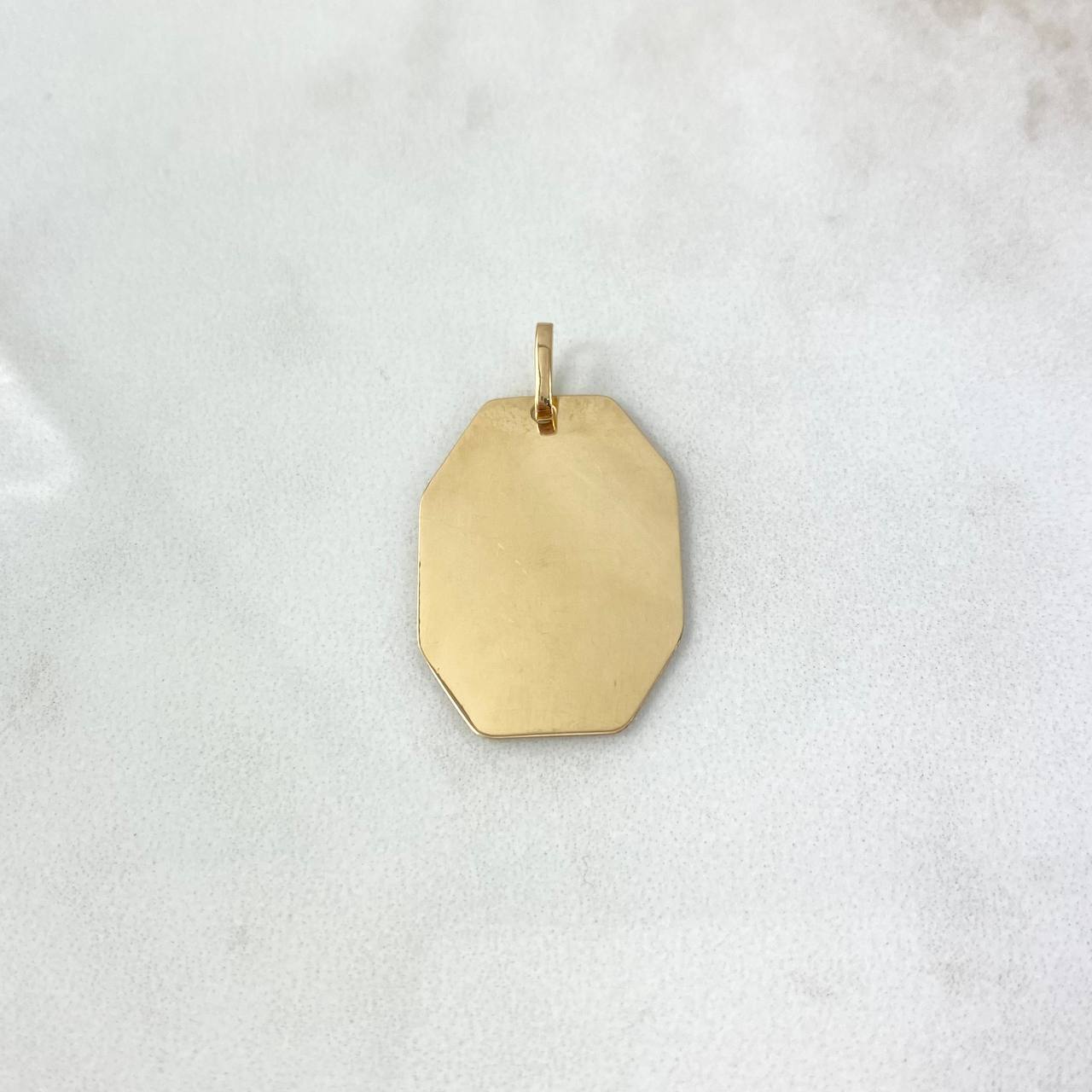 Dije Placa Octagonal 2.85gr / 3.2cm / 27mm*19mm Oro Amarillo