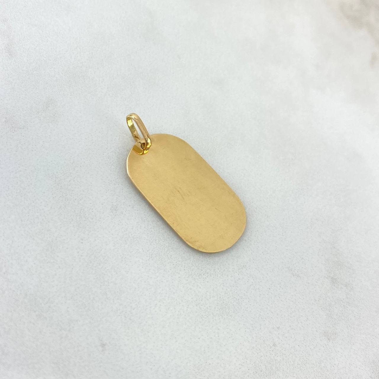 Dije Placa Rectangular Circular 2.6gr / 3.3cm / 28mm*17mm Oro Amarillo