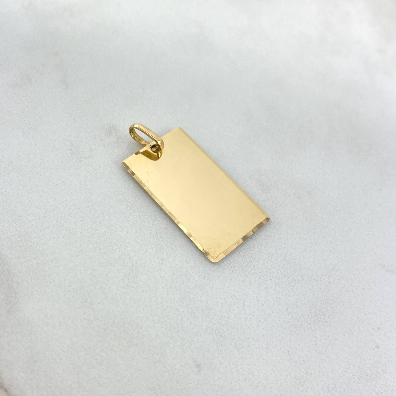 Dije Placa Rectangular 2.5gr / 3.2cm / 36mm*15mm Oro Amarillo