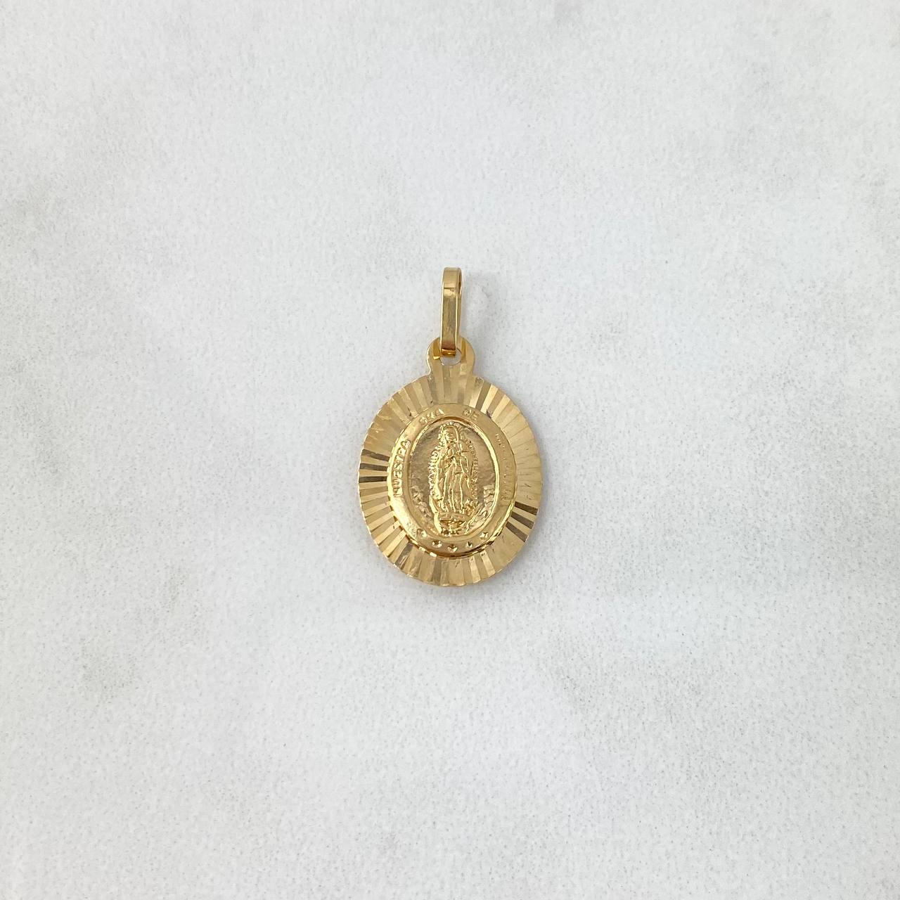 Dije Virgen de Guadalupe 1.9gr / 2.7cm / Diamantada Oro Amarillo