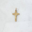 Dije Cruz Cristo San Benito 0.75gr / 2.7cm / Texturizada Oro Amarillo