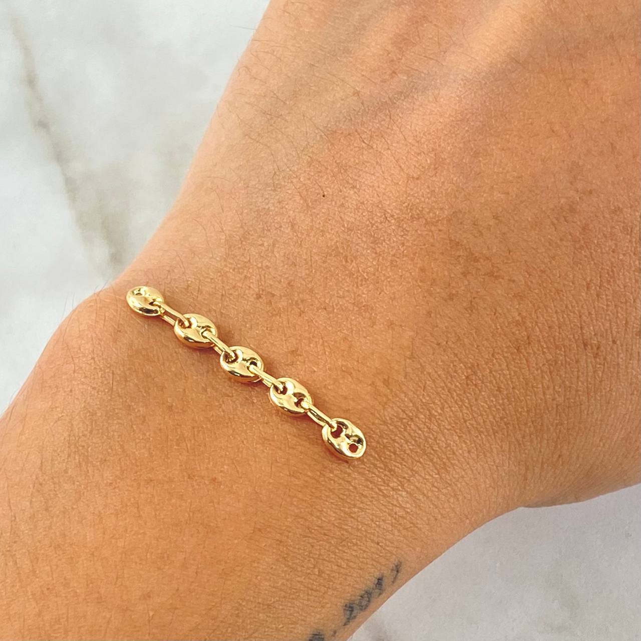 Herraje Retazo GC 5 Eslabones 0.5gr / 3.7cm / 4mm Oro Amarillo 18K