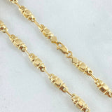 Cadena Rustica Barril Cubico 7.75gr / 60cm / Oro 18K ©