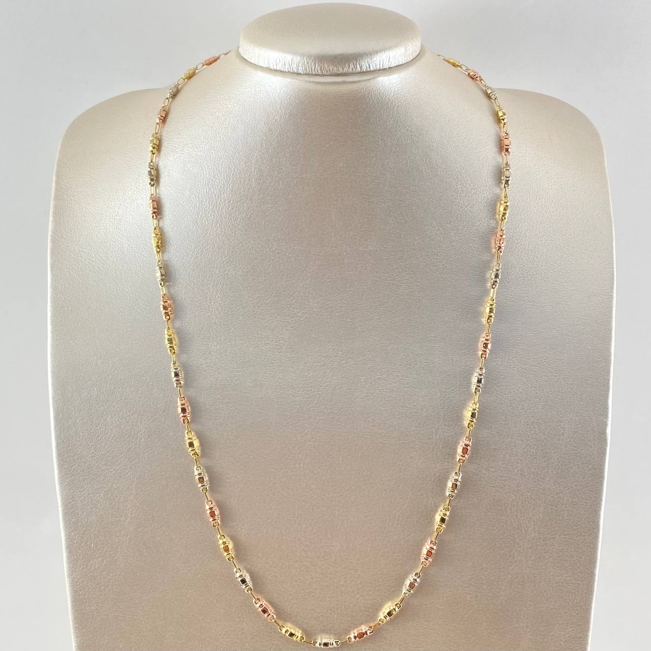 Cadena Rustica Barril Cubico 6.95gr / 60cm / Oro 18K ©