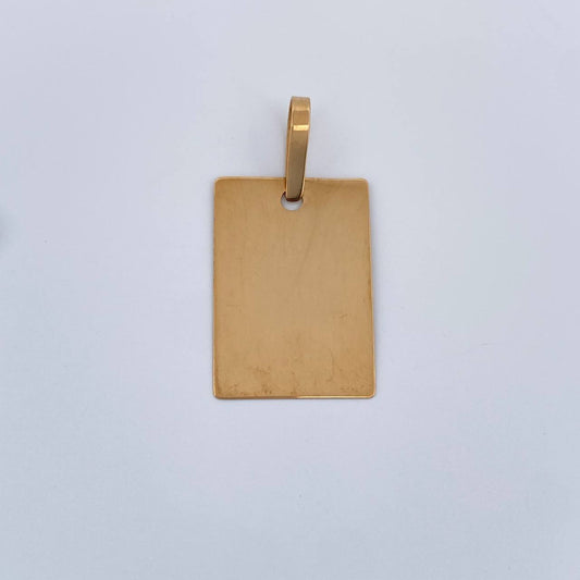 Dije Placa 1.2gr / 2.7cm / Oro Amarillo 18K &