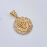 Dije Medalla Corona 5.55gr / 3.5cm / Oro Amarillo 18K $