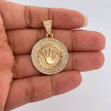 Dije Medalla Corona 5.55gr / 3.5cm / Oro Amarillo 18K $