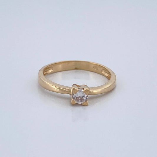 Anillo Solitario 2.25gr / T6 1/4 / Oro Amarillo 18K $