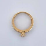 Anillo Solitario Grueso 3.3gr / T6 1/4 / Dos Oros Amarillo Blanco 18K $