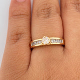 Anillo Solitario Grueso 3.3gr / T6 1/4 / Dos Oros Amarillo Blanco 18K $