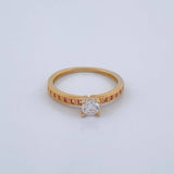 Anillo Solitario Bordeado 1.7gr / T5 / Oro Amarillo 18K $