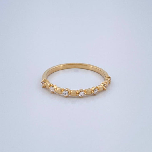 Anillo Siete Alamas Cubicas 1.45gr / T6 1/2 / Oro Amarillo 18K $