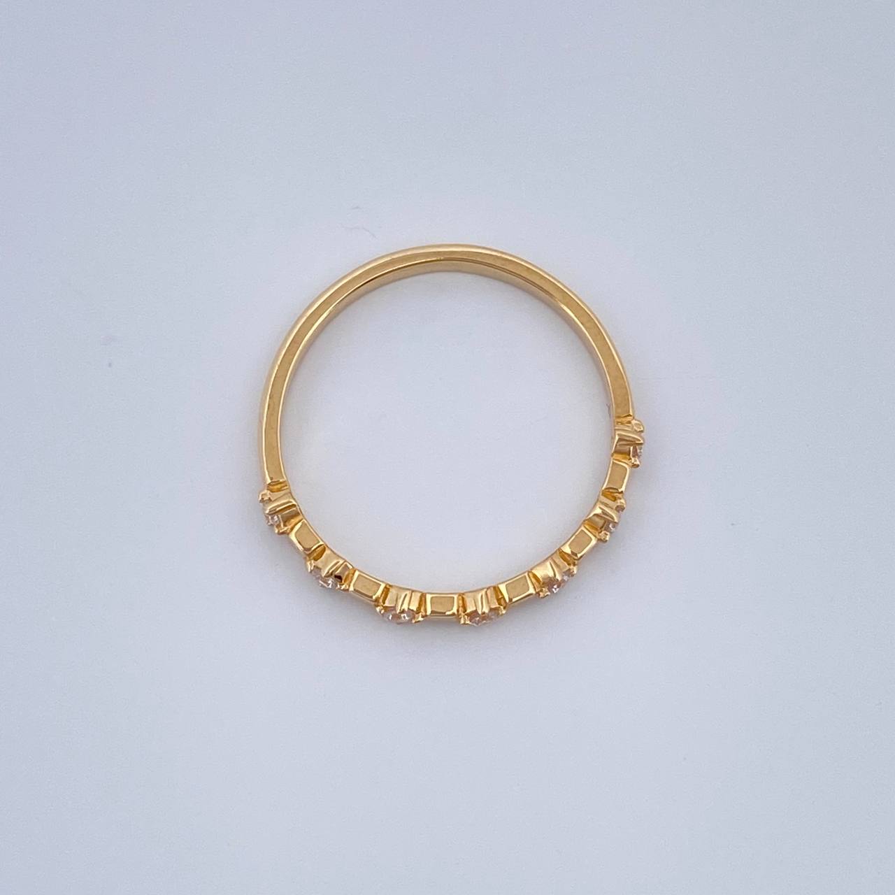 Anillo Siete Alamas Cubicas 1.45gr / T6 1/2 / Oro Amarillo 18K $