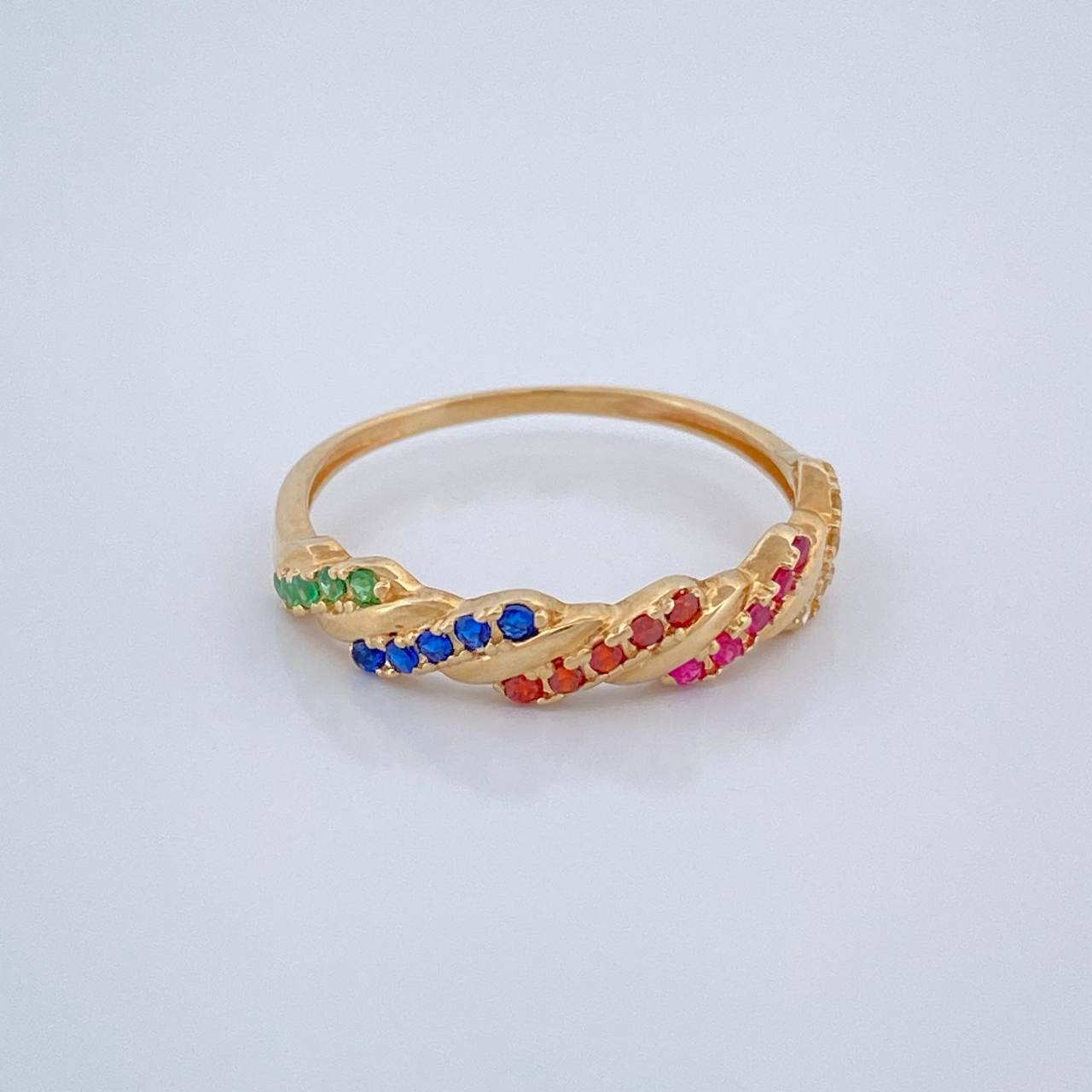 Anillo Carril Entrelazado 1.9gr / T7 / Oro Amarillo 18K $