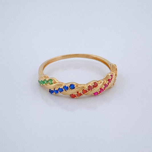 Anillo Carril Entrelazado 1.9gr / T7 / Oro Amarillo 18K $