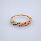 Anillo Carril Entrelazado 1.9gr / T7 / Oro Amarillo 18K $