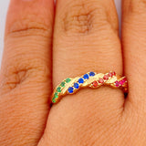 Anillo Carril Entrelazado 1.9gr / T7 / Oro Amarillo 18K $