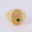 Anillo Sello Palmera 3.6g / T10 1/4 Dos Oros Amarillo Blanco 18K