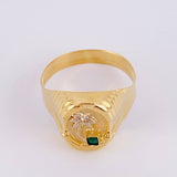 Anillo Sello Palmera 3.6g / T11 Dos Oros Amarillo Blanco 18K