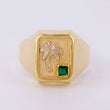 Anillo Sello Palmera 3.1g / T10 1/2 Oro Amarillo 18K