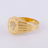 Anillo Sello Corona 3.05g / T10 Dos Oros Amarillo Blanco 18K