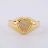 Anillo Sello Corazón 1.8g / T8 Tres Oros 18K