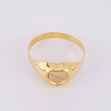 Anillo Sello Corazón 1.75g / T7 3/4 Tres Oros 18K