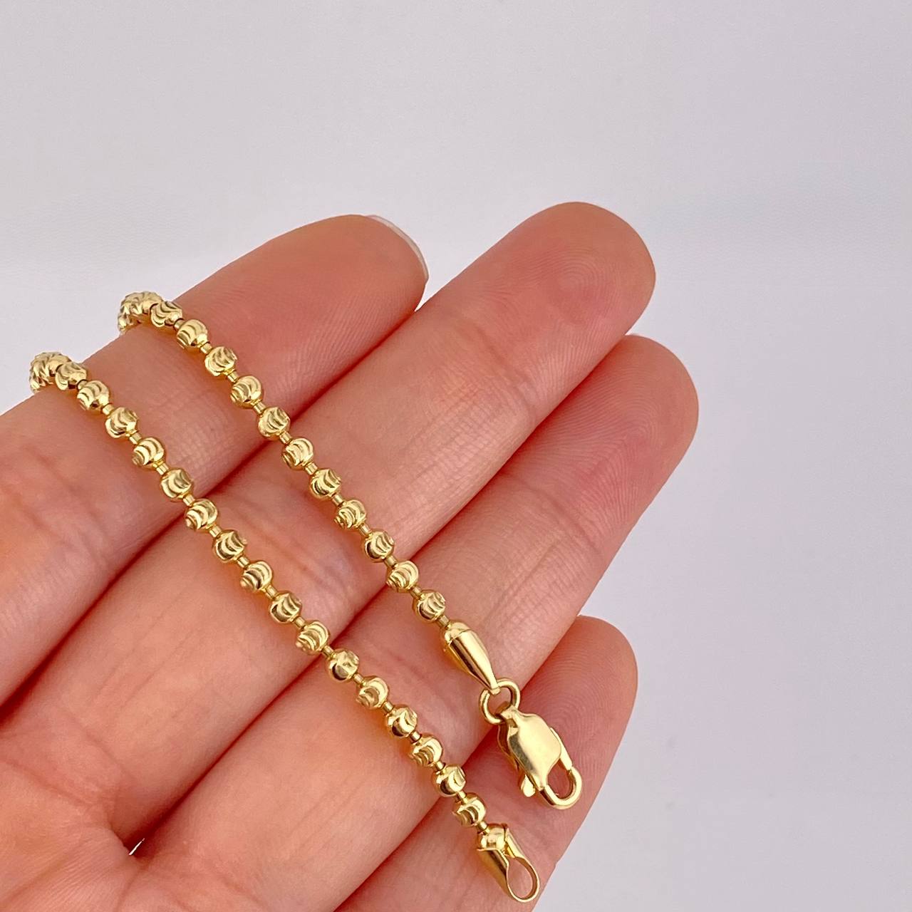 Cadena Militar Media Luna Diamantada 15.9g / 50cm / 2.9mm Oro Amarillo 18K