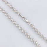 Cadena Militar Media Luna Diamantada 33.1g / 65cm / 5mm Oro Blanco 18K