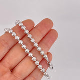 Cadena Militar Media Luna Diamantada 33.1g / 65cm / 5mm Oro Blanco 18K