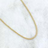 Cadena Cubana 2.1gr / 60cm / 2mm Oro Amarillo +1