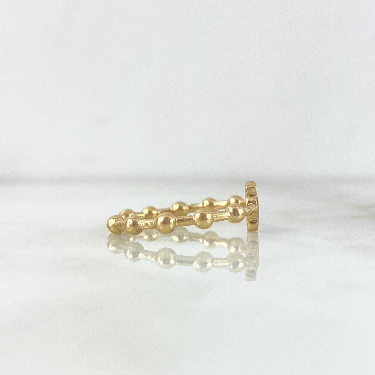 Anillo Cruz Esferas 2.45gr / T6 1/2 / Oro 18K ©