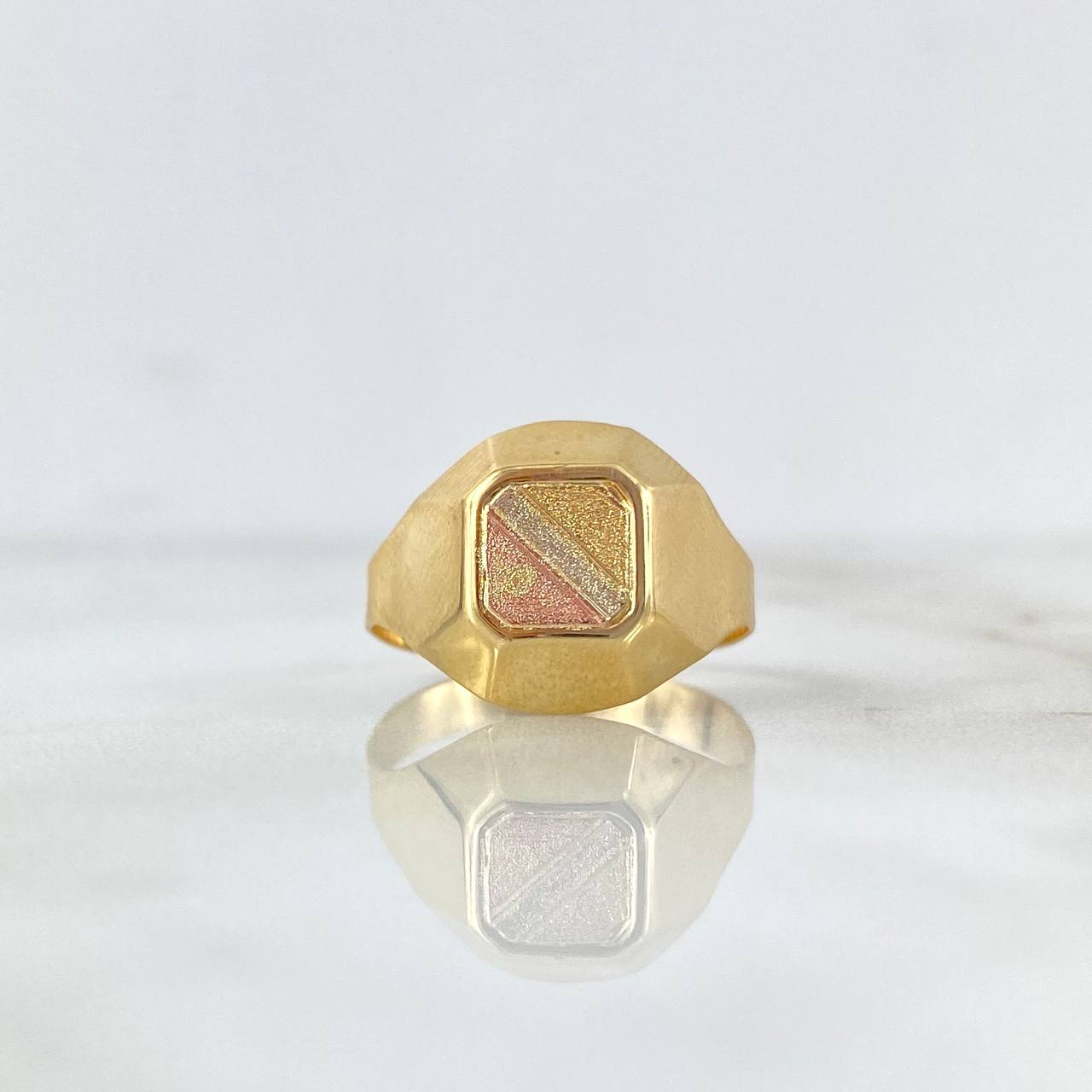 Anillo Sello Tres Lineas 1.8gr / T5 3/4 / Tres Oros