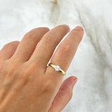 Anillo Solitario 1.3gr / T6 1/2 / Circon Blanco Oro Amarillo