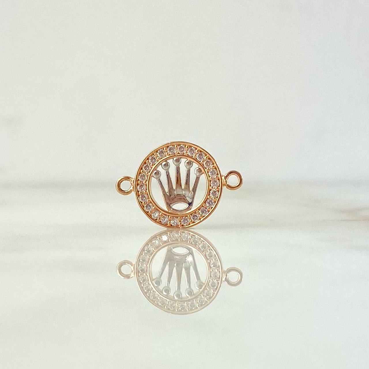 Herraje Corona 1.25gr / 1.7cm / Circones Blanco Oro Rosa