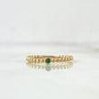 Anillo Solitario Esferas 1.7gr / T5 1/2 / Circon Verde Oro Amarillo ©