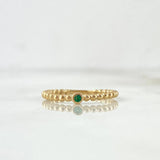 Anillo Solitario Esferas 1.7gr / T5 1/2 / Circon Verde Oro Amarillo ©