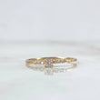 Anillo Solitario Trio 1.5gr / T5 1/2 / Circones Blancos Oro Amarillo 18K *