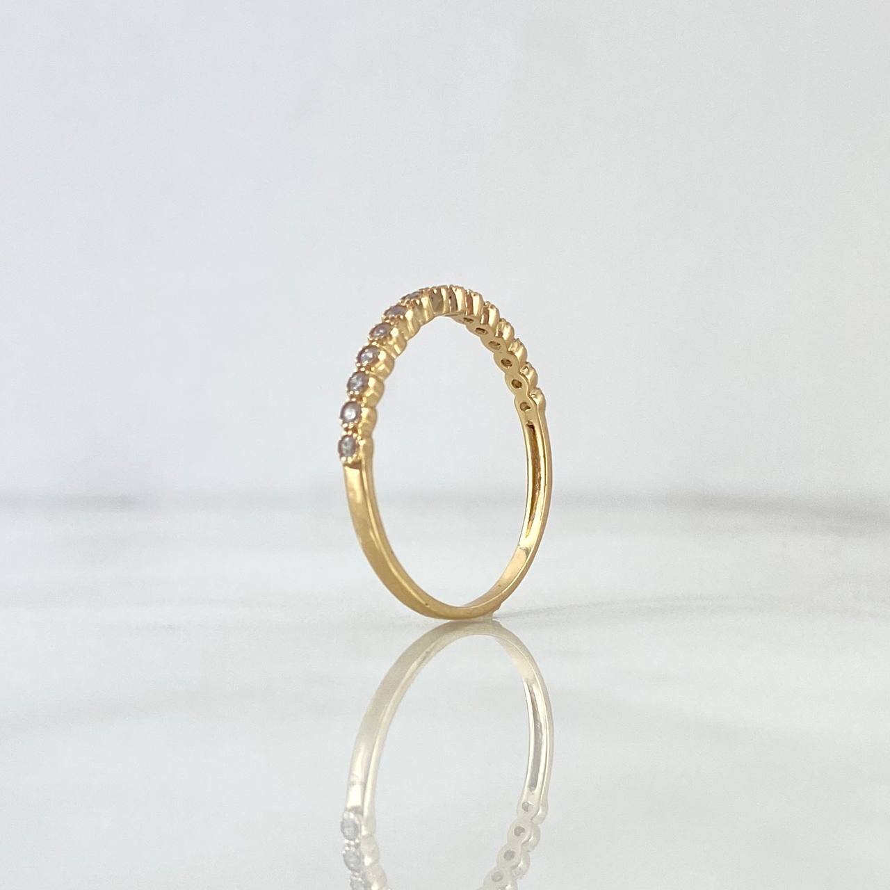 Anillo Churumbela Circulos Punteados 1.35gr / T8 / Circones Blancos Oro Amarillo