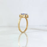 Anillo Halo Cuadrado 1.9gr / T5 1/2 / Circones Blancos-Azul Oro Amarillo ©