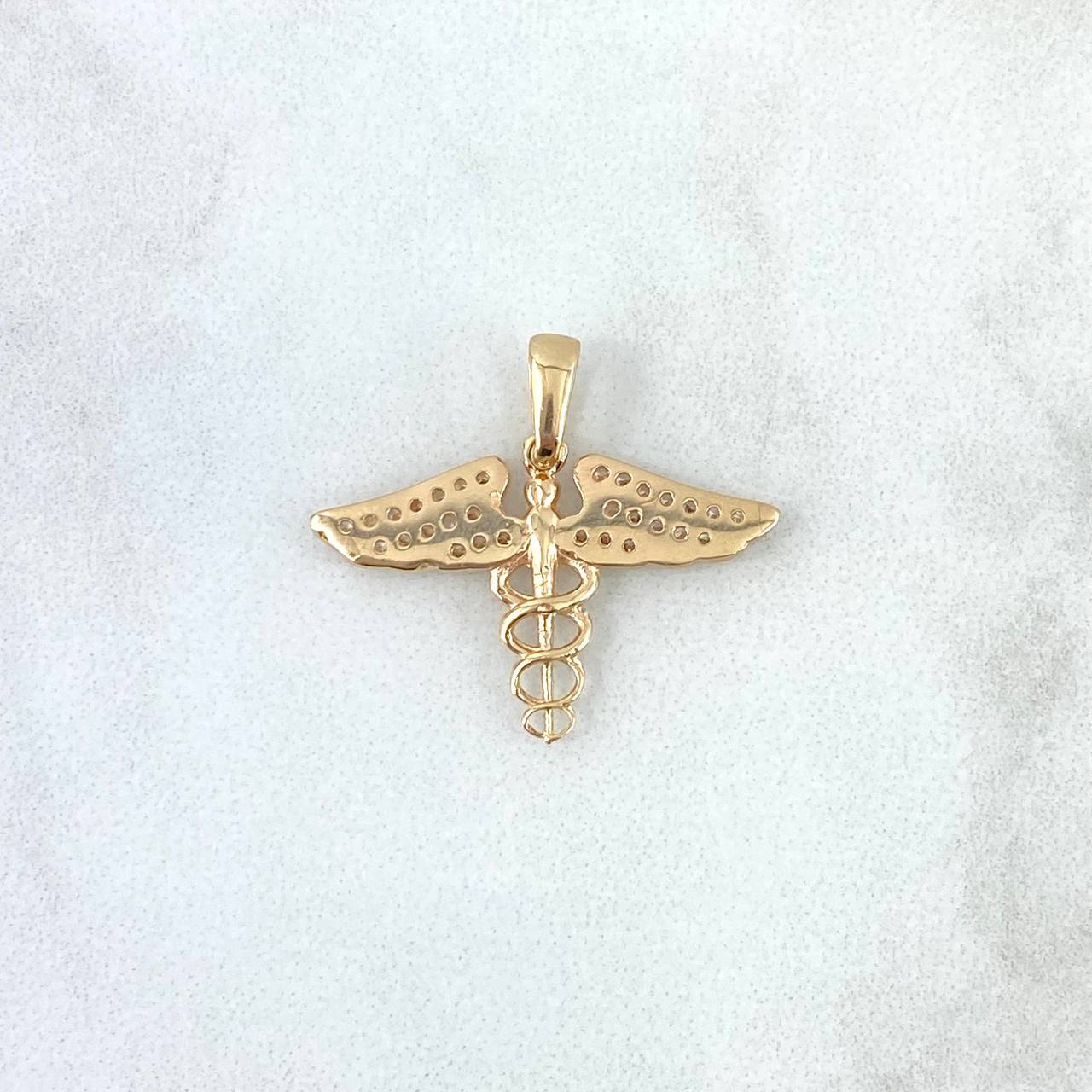 Dije Baston De Hermes 1.65gr / 2cm / Circones Blancos Oro Amarillo 18K (Oferta) ©