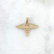 Dije Baston De Hermes 1.55gr / 2cm / Circones Blancos Oro Amarillo